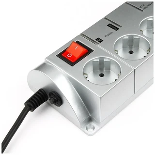 Сетевой фильтр Energenie SISN-SILVER-10, 3 м, серебристый 