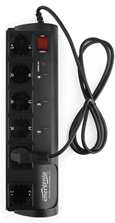 Сетевой фильтр Energenie EG-PMS2-LAN, 1.8 м, черный 