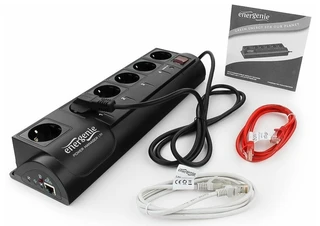 Сетевой фильтр Energenie EG-PMS2-LAN, 1.8 м, черный 