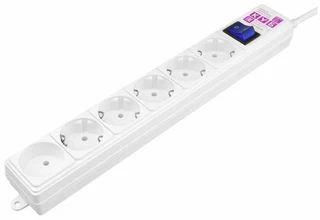 Сетевой фильтр Power Cube SPG(5+1)-16B-0,5M, 0.5 м, белый 