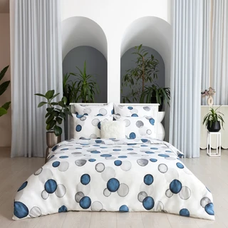 Комплект постельного белья Волшебная Ночь WATER RINGS Евро, поплин, наволочки 70х70 см 