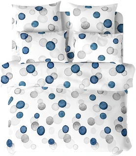 Комплект постельного белья Волшебная Ночь WATER RINGS Евро, поплин, наволочки 70х70 см 