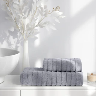 Комплект полотенец Verossa Steps texture графит 2 шт: 50х90 см, 70х140 см; махра 