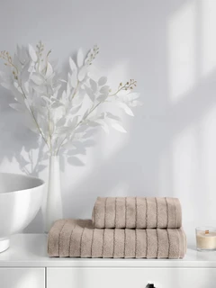 Комплект полотенец Verossa Steps texture кофе 2 шт: 50х90 см, 70х140 см; махра 