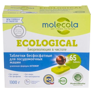 Таблетки для посудомоечных машин Molecola 71607, 65 шт 
