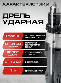 Дрель ударная STAVR SID 1000-13M 