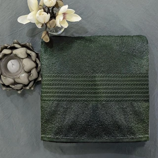 Полотенце Маруся Темно-зеленый 100х150 см, махра 