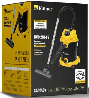 Строительный пылесос Kolner KVC 25L-FS 
