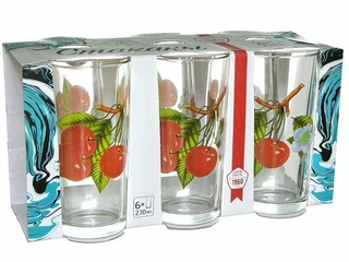 Набор стаканов ОСЗ Ода Полезная вишня, 6 шт, 230 мл 