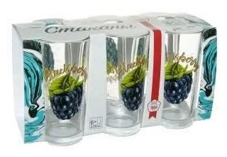 Набор стаканов ОСЗ Ода Полезная ежевика, 6 шт, 230 мл 