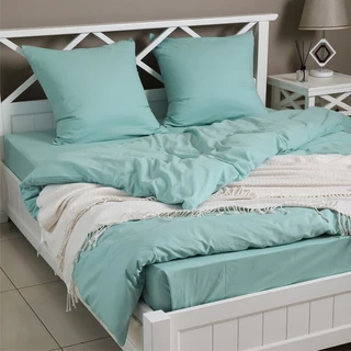 Комплект постельного белья Villata Softline Минт Евро, поплин, наволочки 70х70 см 