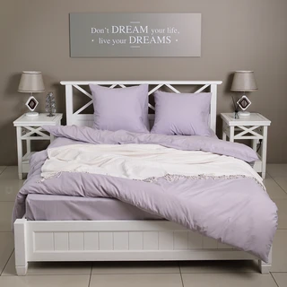 Комплект постельного белья Villata Softline Сирень Евро, поплин, наволочки 70х70 см 