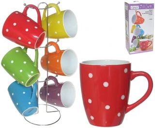 Набор кружек Lavenir Яркий горошек,360 мл, 6 шт 