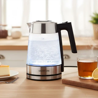 Чайник GALAXY LINE GL 0564, серебристый/черный 