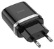 Сетевое зарядное устройство hoco C12Q Smart Black + кабель Type-C вид 3