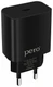 Сетевое зарядное устройство PERO TC03 черный вид 1