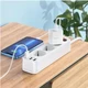 Сетевой фильтр Hoco NS2, 3 розетки, 3xUSB, 1.8 м, белый вид 4