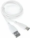 Кабель Cablexpert USB-A 2.0 - USB-C, 1 м, 3 А, белый (CCB-USB2-AMCMO1-1MW) вид 1