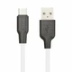 Кабель hoco X21 Plus USB-A 2.0 - USB-C 1 м, 3 А, белый/черный вид 1