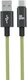 Кабель Aksberry X163 Nylon silk USB-A - USB-C, 1 м, 3 А, салатовый вид 1