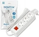 Удлинитель DOMTOK 3 гнезда, ПВС 3x1, 16 А, 3500 Вт, с выключателем, с заземлением, 3 м, белый вид 2