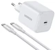 Сетевое зарядное устройство UGREEN X524, белый вид 1